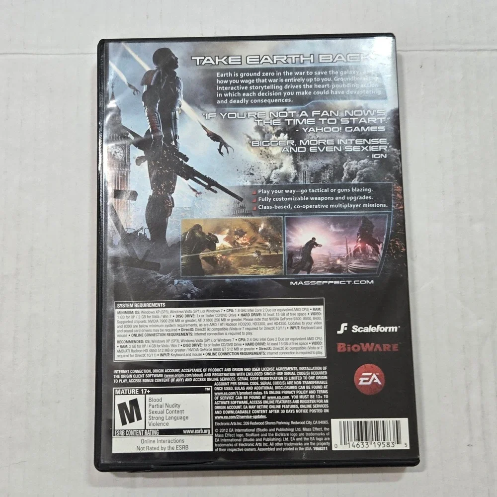 Mass Effect 3 PC Game DVD ROM 2 Disc Set BioWare EA Complete Tested Works